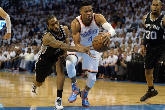 Oklahoma City Thunder x San Antonio Spurs - Jogo 4 - Russell Westbrook (Foto: Mark D. Smith / USA Today / Reuters)
