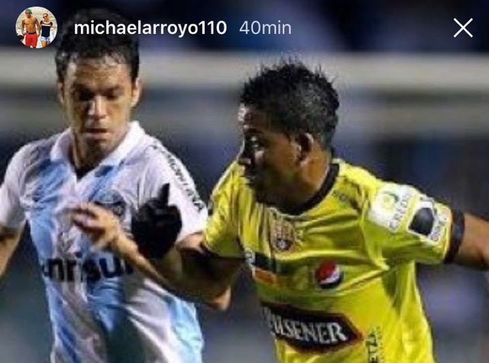 Arroyo publica foto no Instagram em duelo de 2012 contra o Grêmio (Foto: Reprodução / Instagram)