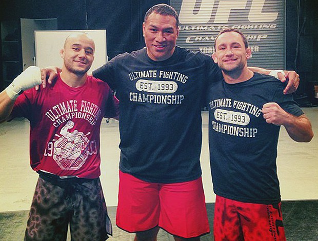 Marlon Moraes, Ray Sefo e Frankie Edgar treino MMA (Foto: Divulgação / Facebook Oficial)