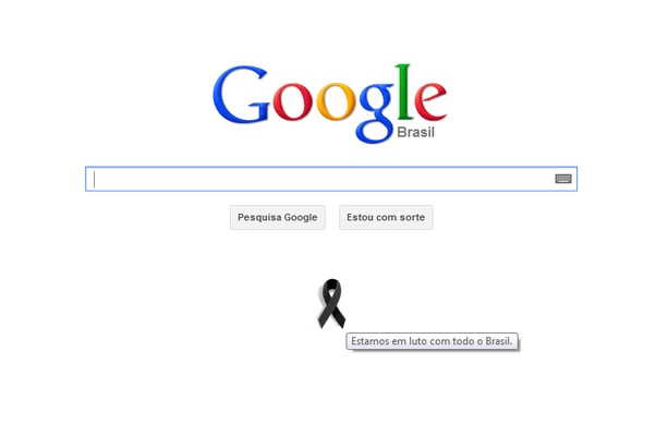 Página do Google em luto pelas mortes em Santa Maria (Foto: Reprodução)