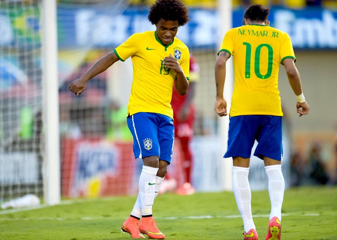 Willian comemoração gol amistoso Brasil x Panamá (Foto: Getty Images)