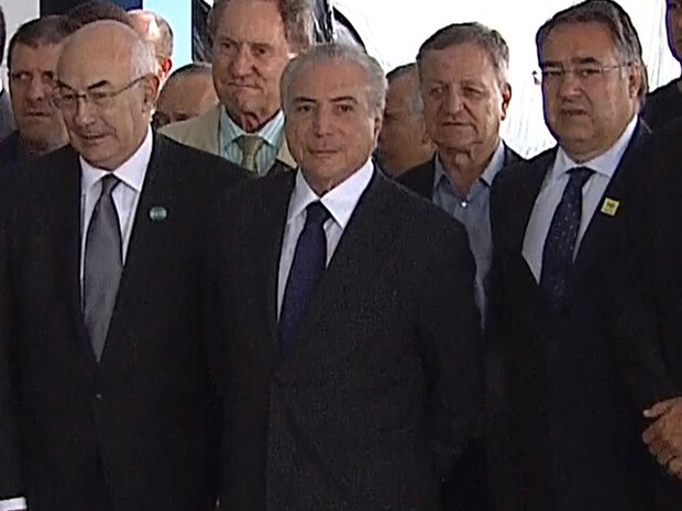 Temer está em Chapecó para cerimônia em aeroporto (Foto: Reprodução/TV Globo)