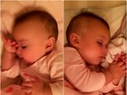 Natália Guimarães mostra momento fofo das filhas gêmeas dormindo