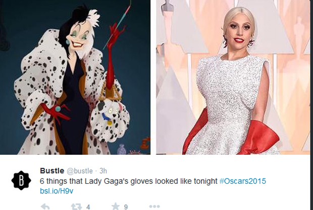 Lady Gaga também virou meme no Oscar 2015 (Foto: Reprodução / Twitter)
