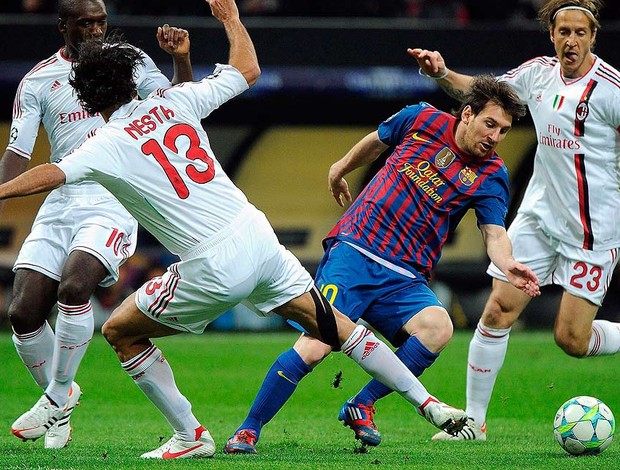 Messi - milan X Barcelona (Foto: Agência EFE)