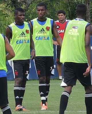Feijão e Erazo treino Flamengo (Foto: Cahê Mota)