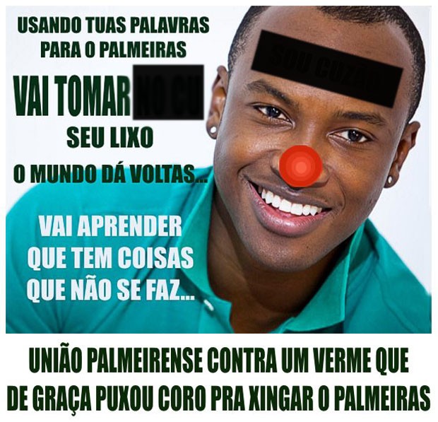 protesto Thiaguinho torcida Palmeiras (Foto: Reprodução)