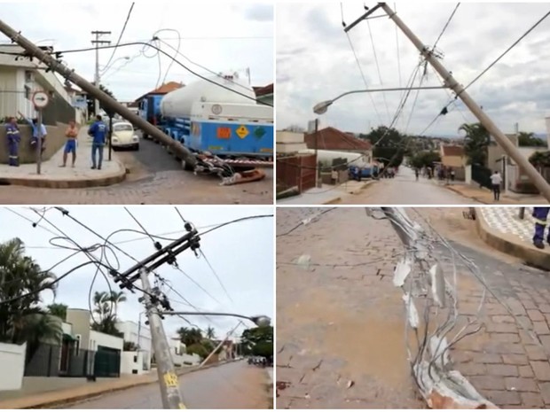 G Carreta Derruba Postes E Deixa Mil Sem Energia El Trica Em