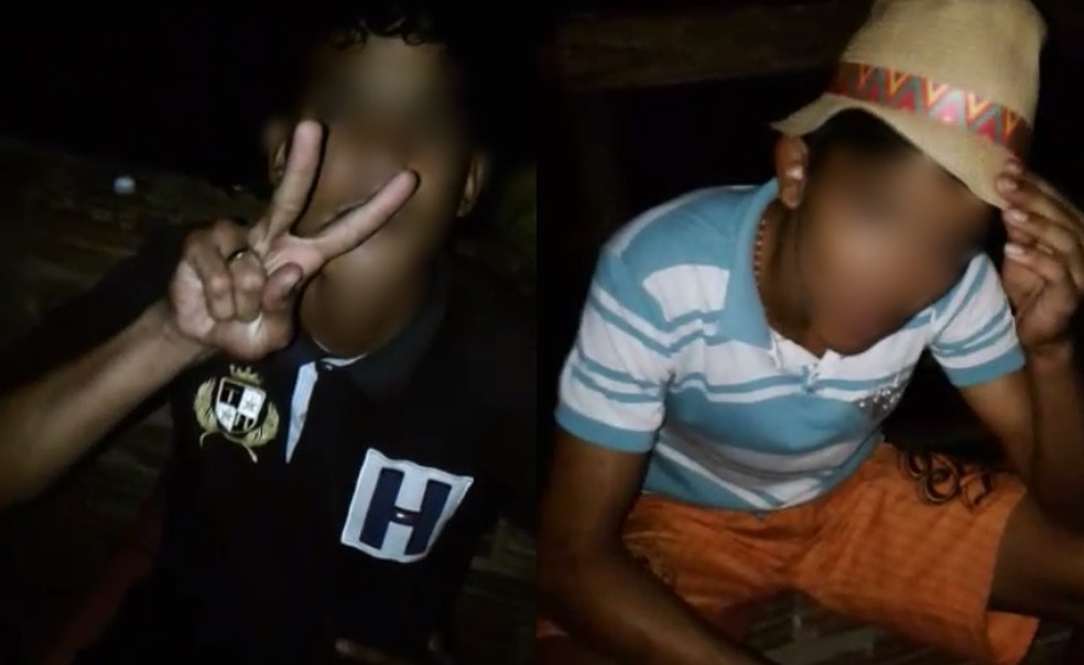 Em vídeo, jovens se apresentam como membros de um grupo criminoso; logo depois, são executados por facção rival  (Foto: Reprodução)