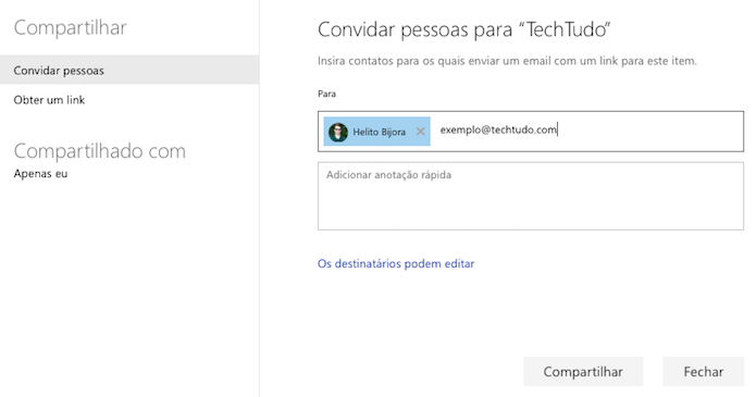 Digite o endereço de e-mail dos seus amigos (Foto: Reprodução/Helito Bijora) 