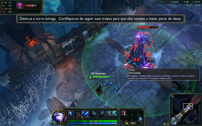 Destrua as torres em League of Legends com a ajuda dos minions (Foto: Reprodução/Caio Fagundes) Destrua as torres em League of Legends com a ajuda dos minions (Foto: Reprodução/Caio Fagundes)