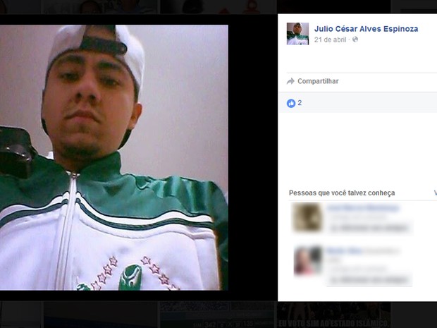 Julio Espinoza tinha 24 anos e foi morto em suposto confronto com policiais e guardas (Foto: Reprodução / Arquivo Pessoal / Facebook)