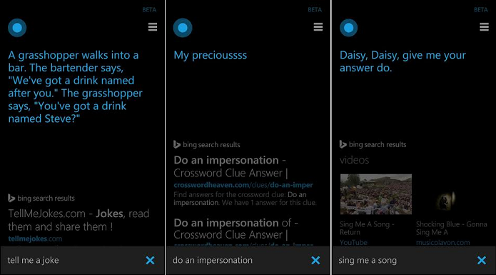 Cortana realiza diversas formas de interação (Foto: Reprodução/Thiago Barros)