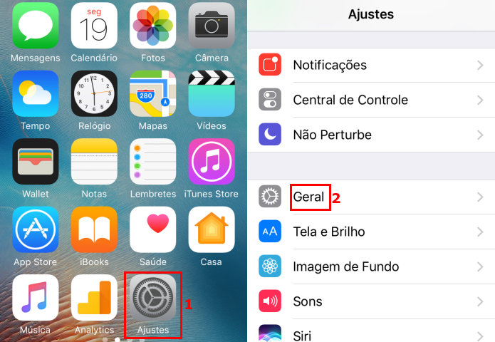 Acessando a configuração Geral do iOS (Foto: Reprodução/Edivaldo Brito)