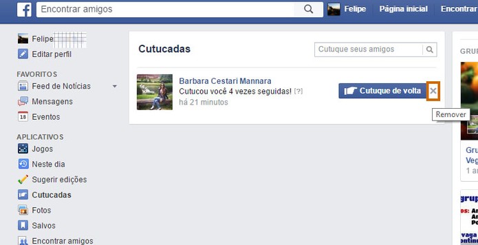 Exclua cutucadas no seu Facebook (Foto: Reprodução/Barbara Mannara)