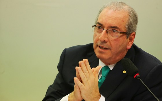 Eduardo Cunha durante defesa de no conselho de ética da Câmara (Foto: Michel Filho / Agência O Globo)