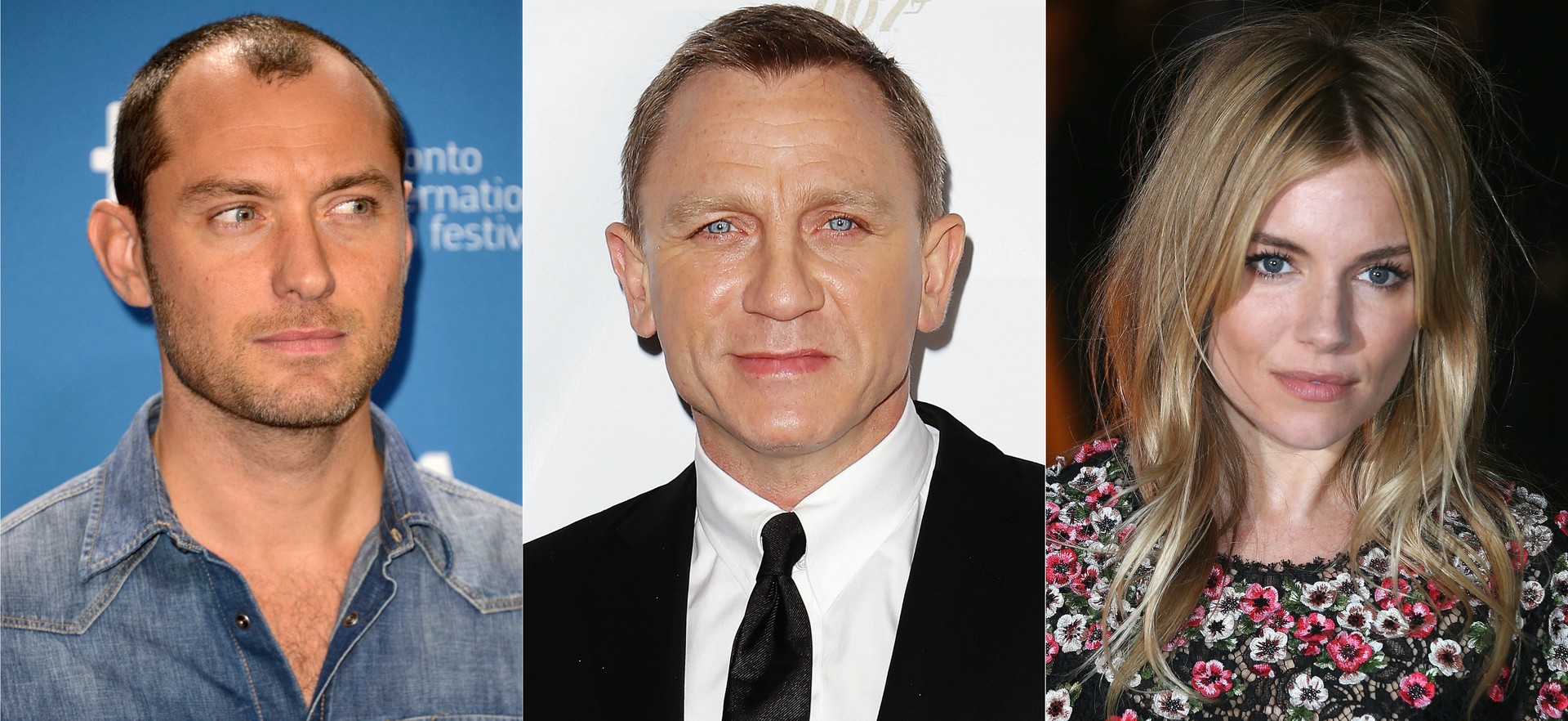 Jude Law (à esq.), Daniel Craig e Sienna Miller. (Foto: Getty Images)