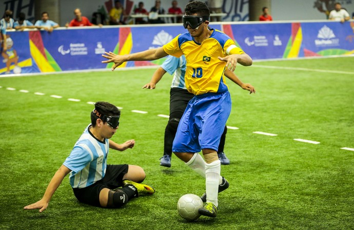 Futebol de 5: Brasil x Argentina, final dos Jogos Parapan-Americanos, em São Paulo (Foto: Divulgação/CBDV)