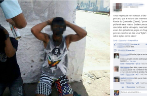 Na imagem, adolescente aparece com o rosto pichado de preto (Foto: Facebook/Reprodução)