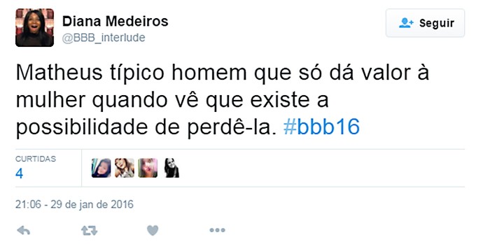 Twitter 3 madrugada casa 30_01 (Foto: TV Globo)