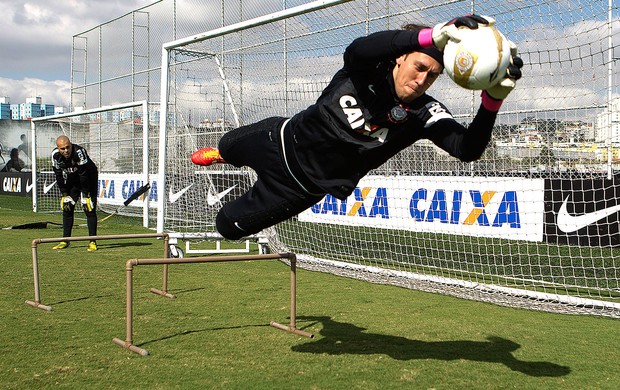 Cassio treino Corinthians (Foto: Daniel Augusto Jr. / Ag. Corinthians)