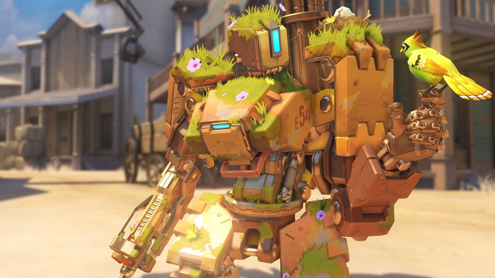 Bastion, um dos heróis de 'Overwatch', comemora o prêmio de Game do ano no Game Awards 2016 (Foto: Divulgação/Blizzard)