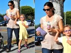 Jennifer Garner exibe barriga de gravidez em passeio com a filha