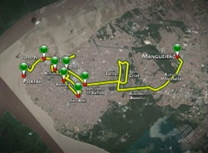 Tocha Olimpíca sairá do Mangueirão e irá até o Portal da Amazônia (Foto: Reprodução/TV Liberal)