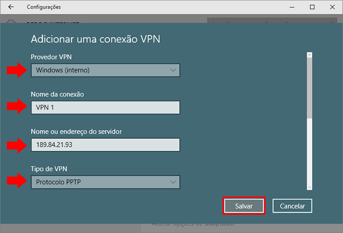 Preencha os dados da sua VPN (Foto: Reprodução/Paulo Alves)