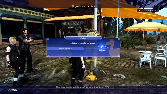 Final Fantasy XV: alugue a ave em postos de locação (Foto: Reprodução/Victor Teixeira)