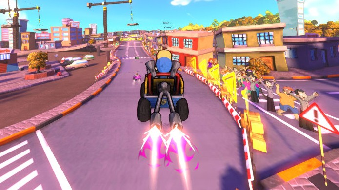 Cor do fogo no cano de escapamento do kart indica o nível do turbo (Foto: Divulgação)