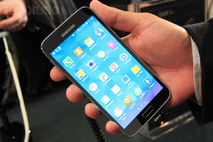 Novo Galaxy S5, com Android (Foto: Isadora Díaz/TechTudo) Novo Galaxy S5, com Android (Foto: Isadora Díaz/TechTudo)
