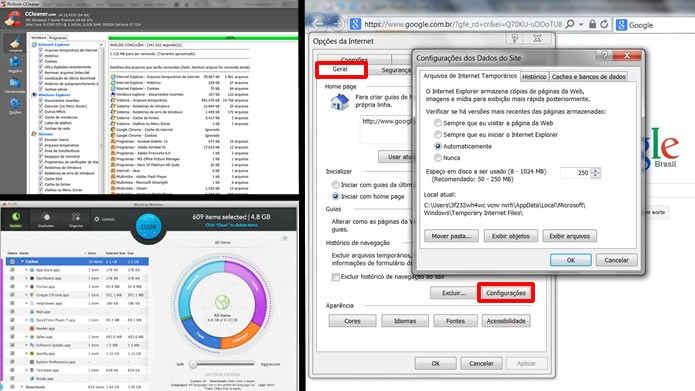 Elimine informações desnecessárias de seu browser através de métodos internos ou com aplicativos específicos (Foto: Reprodução/Daniel Ribeiro)