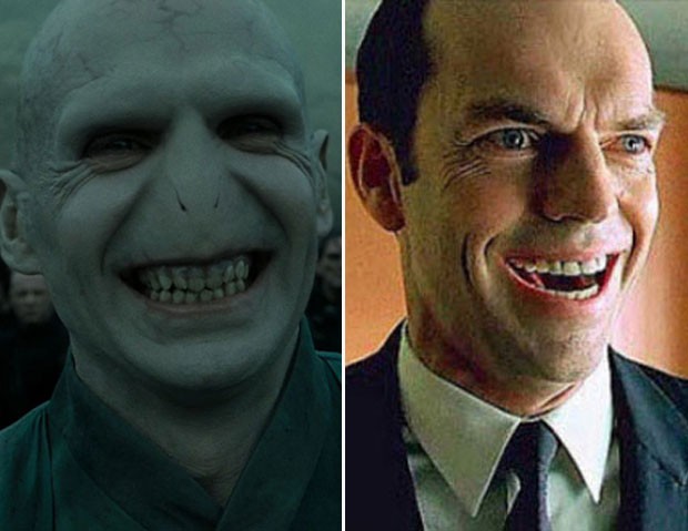 Bebê teve sorriso comparado a de vilões do cinema, como Voldemort e agente Smith (Foto: Reprodução)