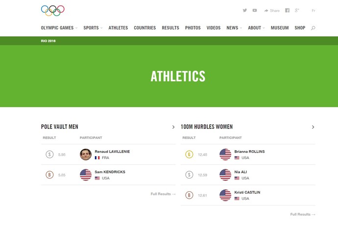 Medalha de ouro de Thiago Braz no salto em altura na Rio 2016 "sumiu" do site oficial do COI (Foto: Reprodução)