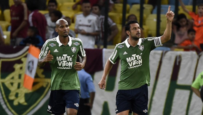 Fluminense x Santos - Wellington Silva e Fred comemoram gol (Foto: André Durão) Fluminense x Santos - Wellington Silva e Fred comemoram gol (Foto: André Durão)