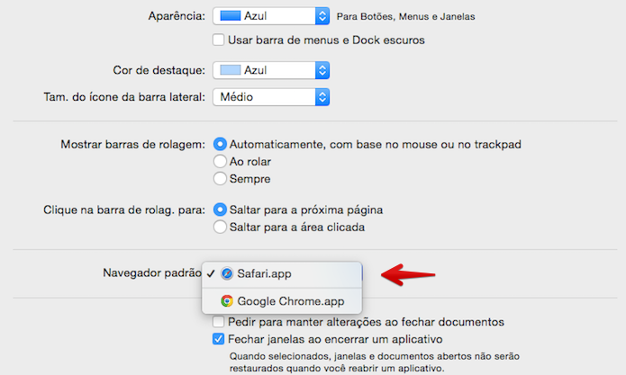 Alterando o navegador padrão do Mac OS X (Foto: Reprodução/Helito Bijora)