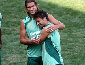 Rafael Moura e Rafael Sobis no treino do Fluminense (Foto: Agência Photocâmera)