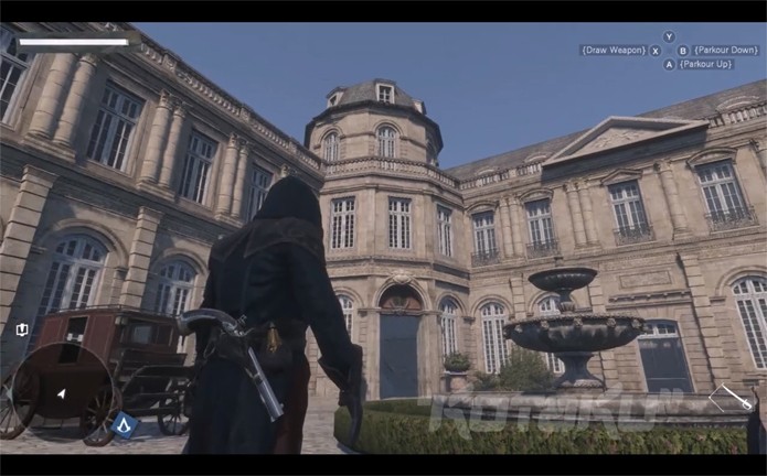 Imagem exibe carruagem e arma da época da Revolução Francesa (Foto: Kotaku)