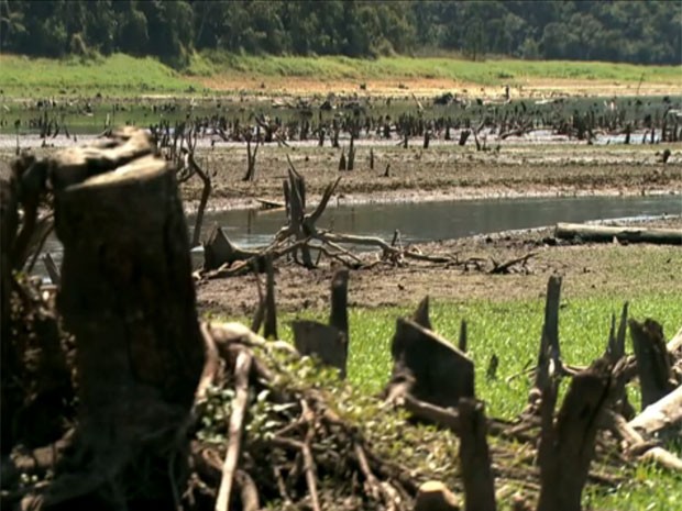 MP denuncia Sabesp de captar mais água que o permitido do Sistema Alto Tietê (Foto: Reprodução TV Globo)