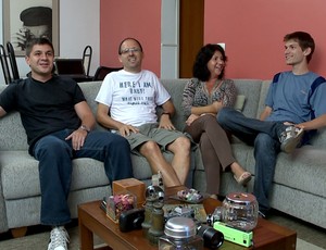 Daniel, Celso, Cristina e André: família apaixonada pelo Maracanã (Foto: Reprodução/SporTV)