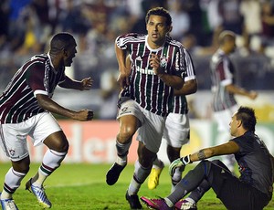Fred gol jogo Fluminense Emelec (Foto: AFP)