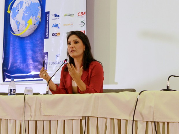Roseann Kennedy abriu ciclo de palestras nesta quinta-feira (10) (Foto: Indiara Bessa/G1 AM) Roseann Kennedy abriu ciclo de palestras nesta quinta-feira (10) (Foto: Indiara Bessa/G1 AM)