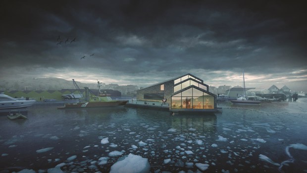 Projeto de escritórios em Roro, na Suécia, ganhou o prêmio Jeu d'Esprit. Ele mostra um escritório sustentável para a Sociedade Sueca de Resgate Marítimo (Foto: AR MIPIM Future Projects Awards)