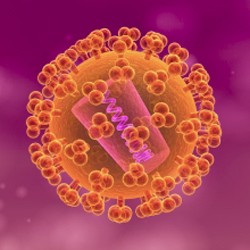 Concepção artística do vírus HIV (Foto: Divulgação/NIH)
