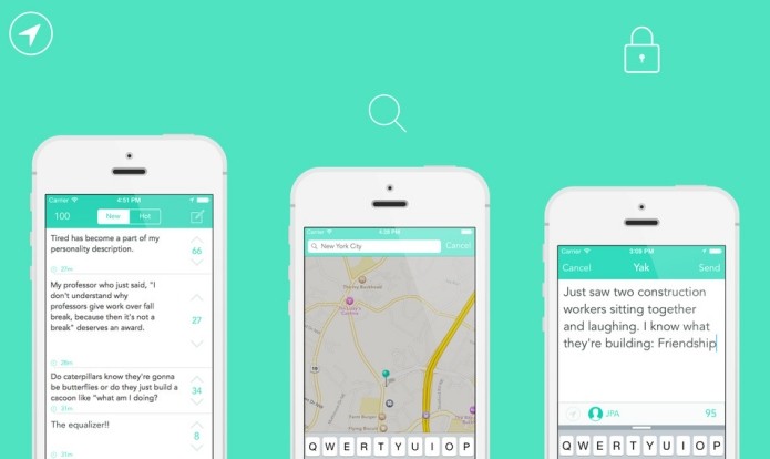 Compartilhe ideias, pensamentos e faça perguntas com Yik Yak (Foto: Divulgação/AppStore)
