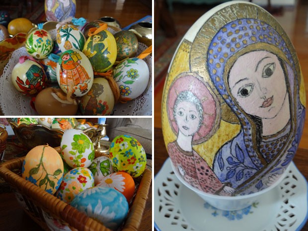 Ovos decorados por austríaca no Recife (Foto: Priscila Miranda / G1)