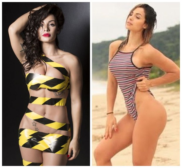 Aline Mineiro antes e depois de perder seis quilos (Foto: Studio Woody / Divulgação | Luiz Afif / MF Assessoria / Divulgação)