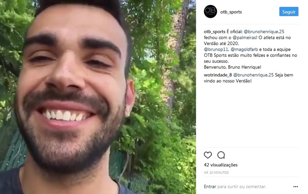 Em rede social, Bruno Henrique anuncia acordo com o Palmeiras