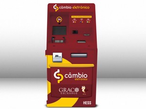Máquina que permite câmbio de até 15 moedas estrangeiras (Foto: Divulgação/Grupo Graco )